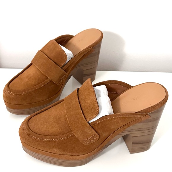 Splendid Vina Brown Suede Heeled Platform Clog 6.5 - Picture 2 of 6